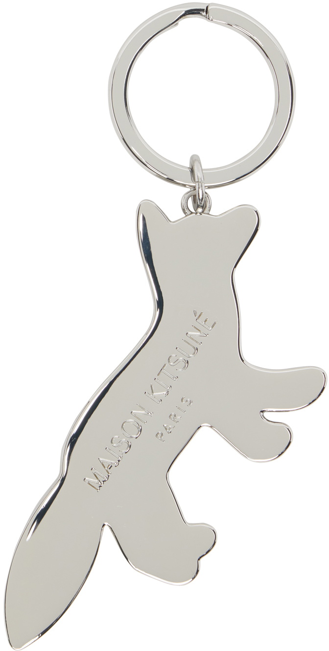 Maison Kitsuné Silver Tricolor Fox Keychain