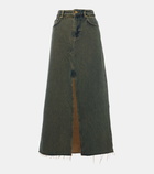 Ganni High-rise denim maxi skirt