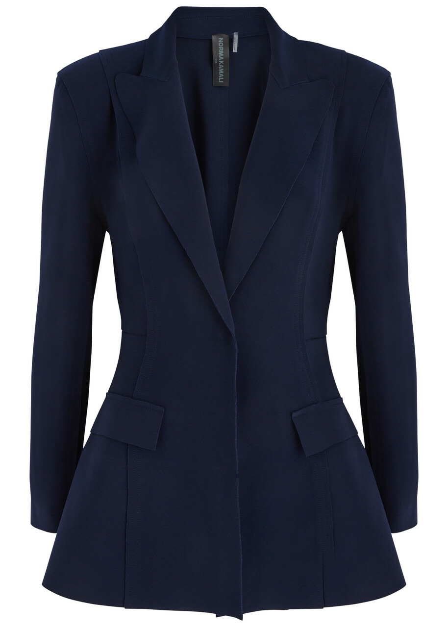 Norma Kamali Stretch-jersey Blazer Dark Navy