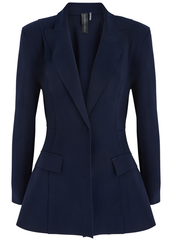 Photo: Norma Kamali Stretch-jersey Blazer Dark Navy