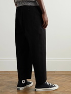 LE 17 SEPTEMBRE - Tapered Cotton-Seersucker Trousers - Black