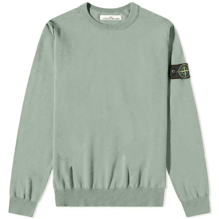 Photo: Stone Island Men's Reverse Seam Lambswool Crew Knit in Sage