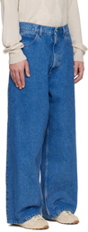 Marni Blue Bleached Coated Jeans