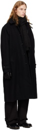COOR Black Cashmere-Blend Balmacaan Coat