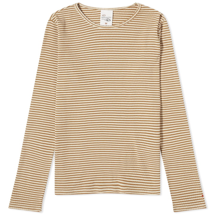 Photo: Nudie Jeans Co Women's Striped Rib Top in Brown/Off White
