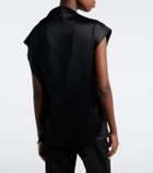 Sportmax Ruffled silk satin top