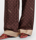 Valentino Printed silk twill palazzo pants