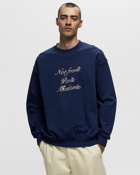 Drôle De Monsieur Le Sweat Slogan Fleurs Blue - Mens - Sweatshirts