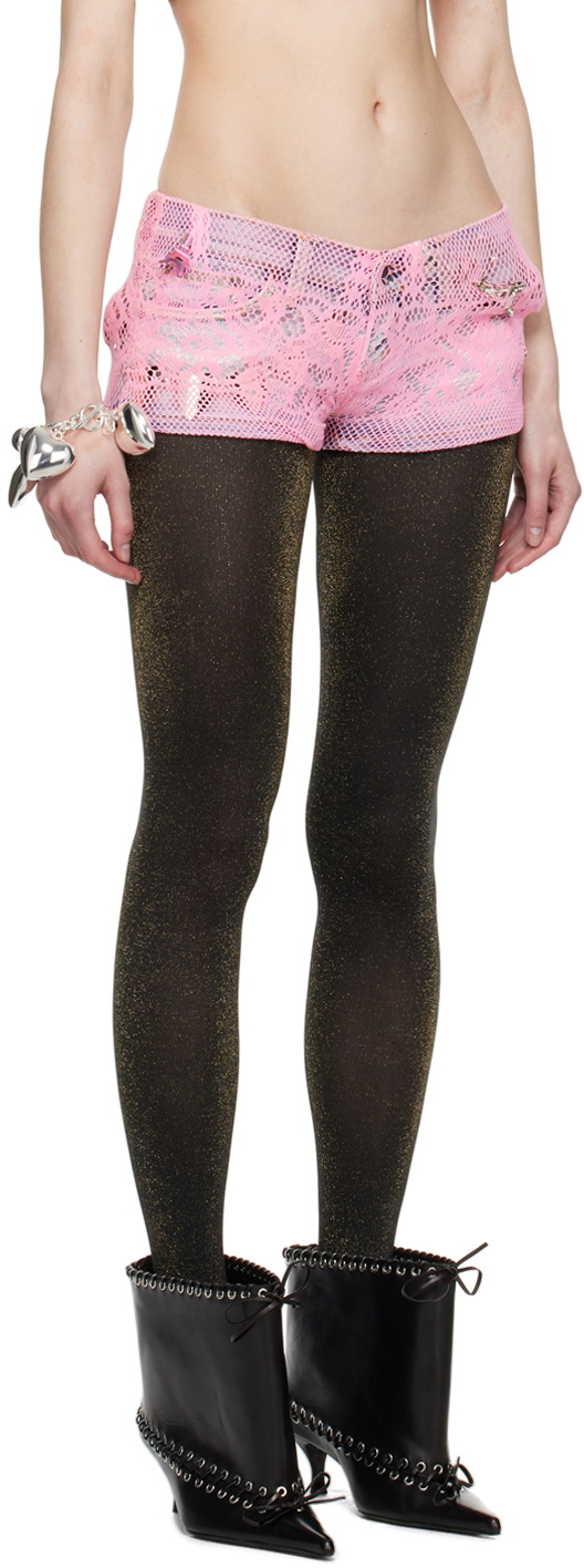 ALL-IN Multicolor Jewelry Tights Denim Shorts