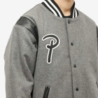 Patta Men's Wool Sport Bomber Jacket in Melange Grey