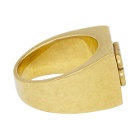 Balenciaga Gold BB Textured Ring
