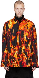 VETEMENTS Black & Orange Printed Shirt