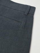 De Bonne Facture - Straight-Leg Pleated Linen and Wool-Blend Suit Trousers - Gray