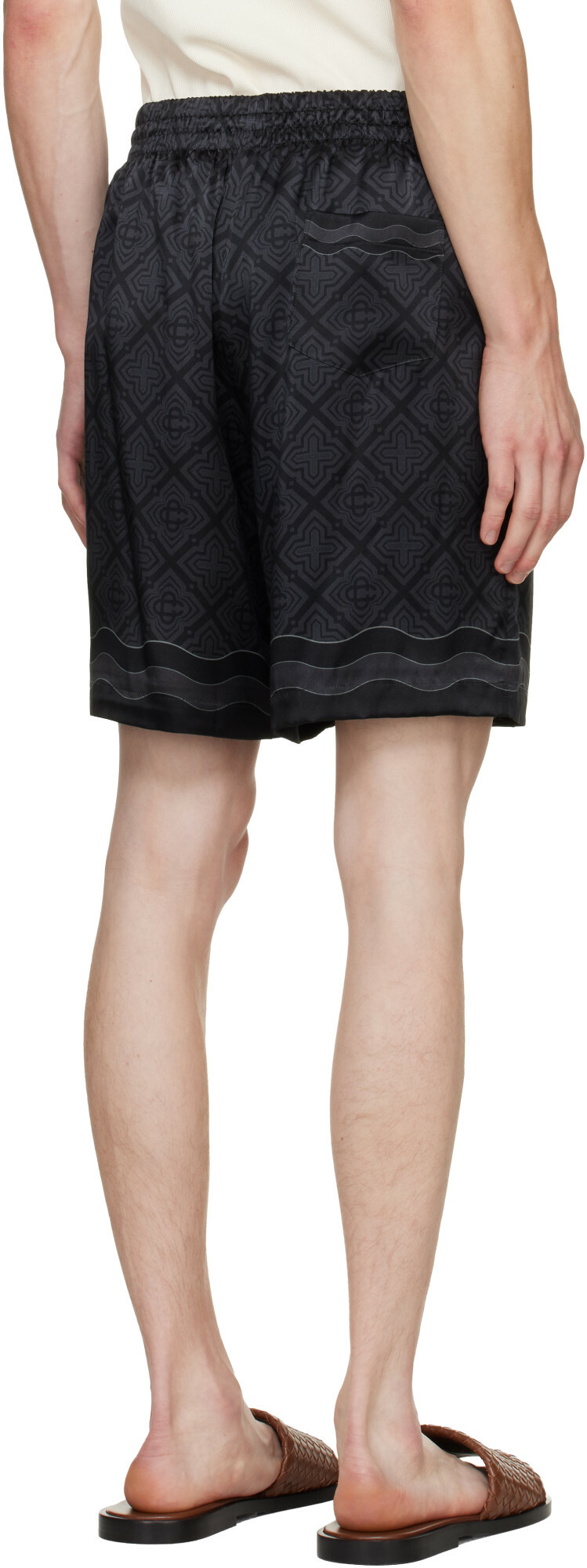 Casablanca Black Silk Shorts