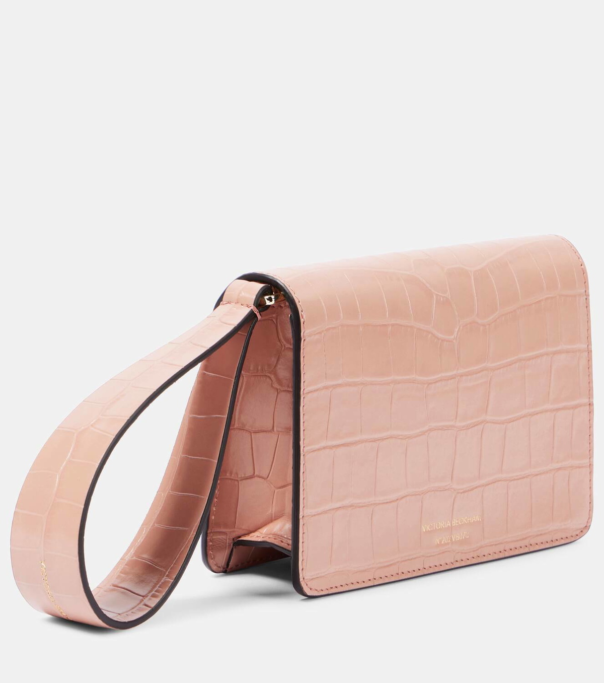 Victoria Beckham Dorian Nano croc-effect leather pouch with strap