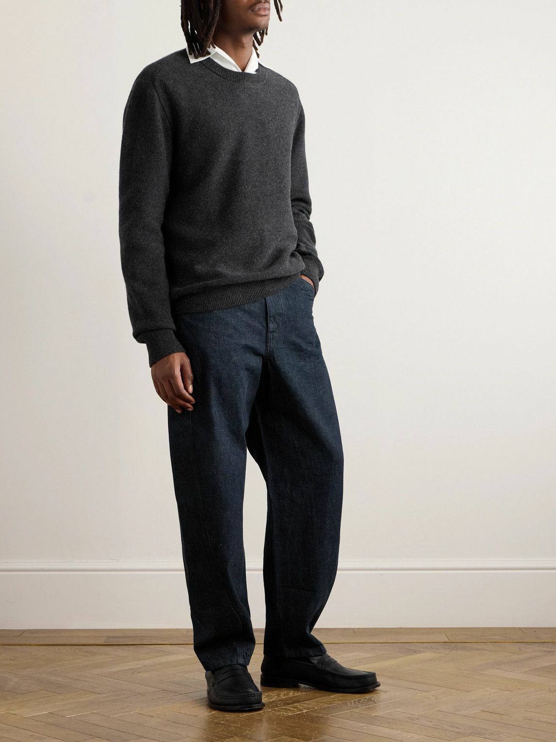 LEMAIRE - Brushed-Wool Sweater - Gray Lemaire