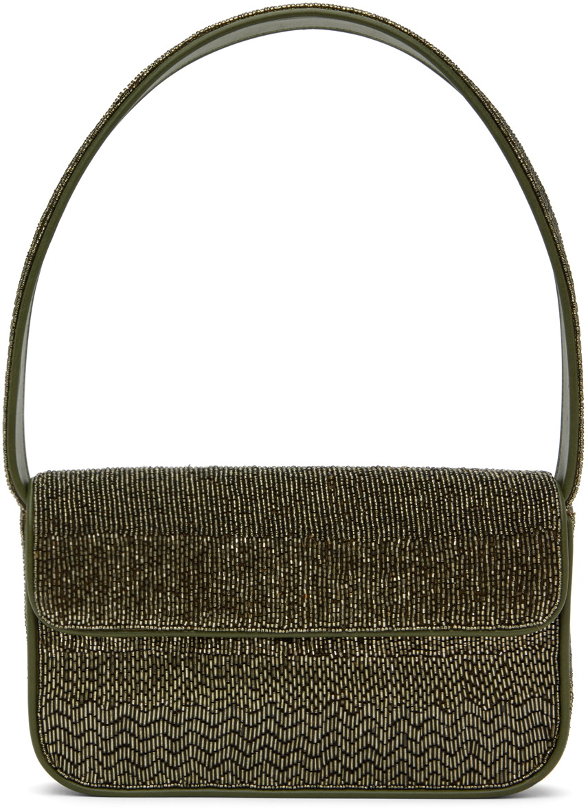 Staud Green Tommy Beaded Bag Staud