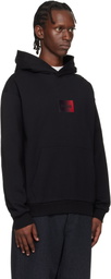 Hugo Black Cotton-Terry Gradient Logo Hoodie