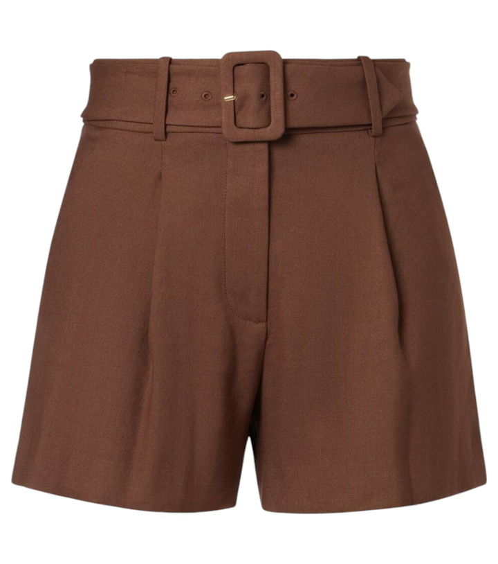Photo: Veronica Beard Piper belted linen-blend shorts