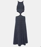 Gabriela Hearst Tam striped cutout wool and silk maxi dress