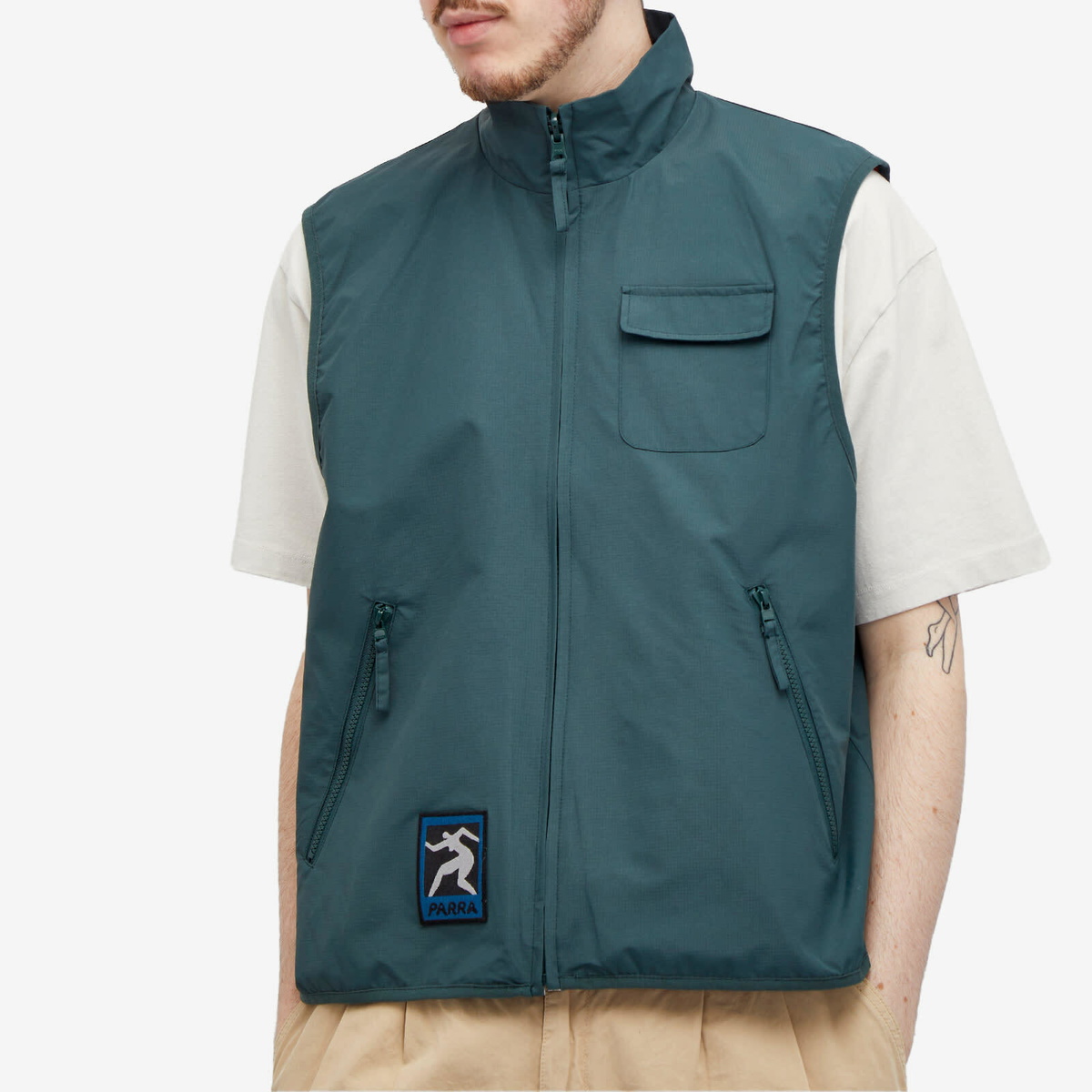 By Parra Men's Ghost Cave Reversible Vest in Green