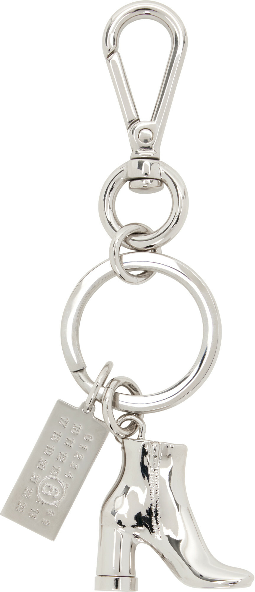 MM6 Maison Margiela Silver Anatomic Boot Charm Keychain