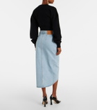 Nina Ricci Draped denim midi skirt