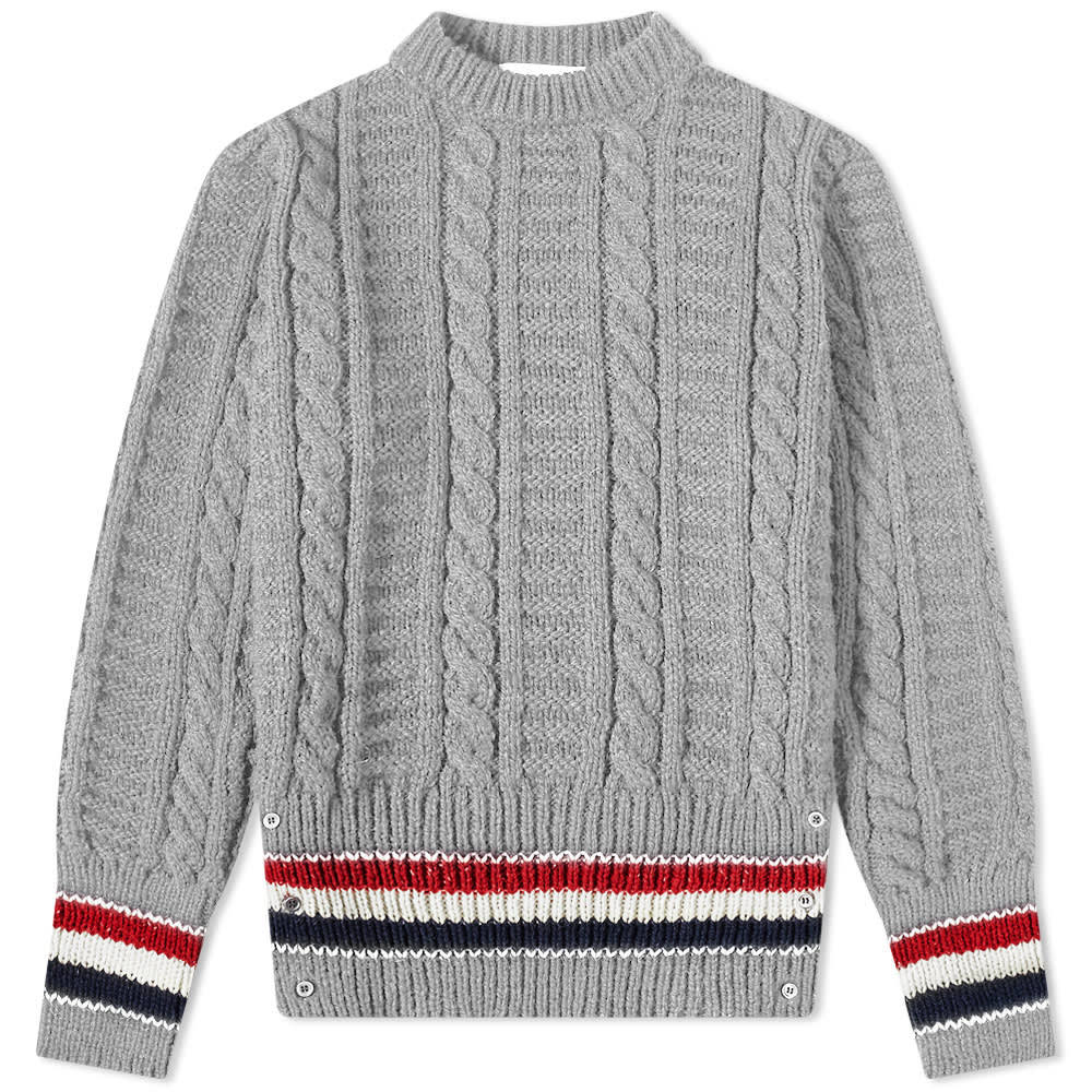 Thom Browne Cable Donegal Crew Knit Thom Browne