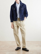 Officine Générale - Straight-Leg Pleated Cotton-Twill Chinos - Neutrals