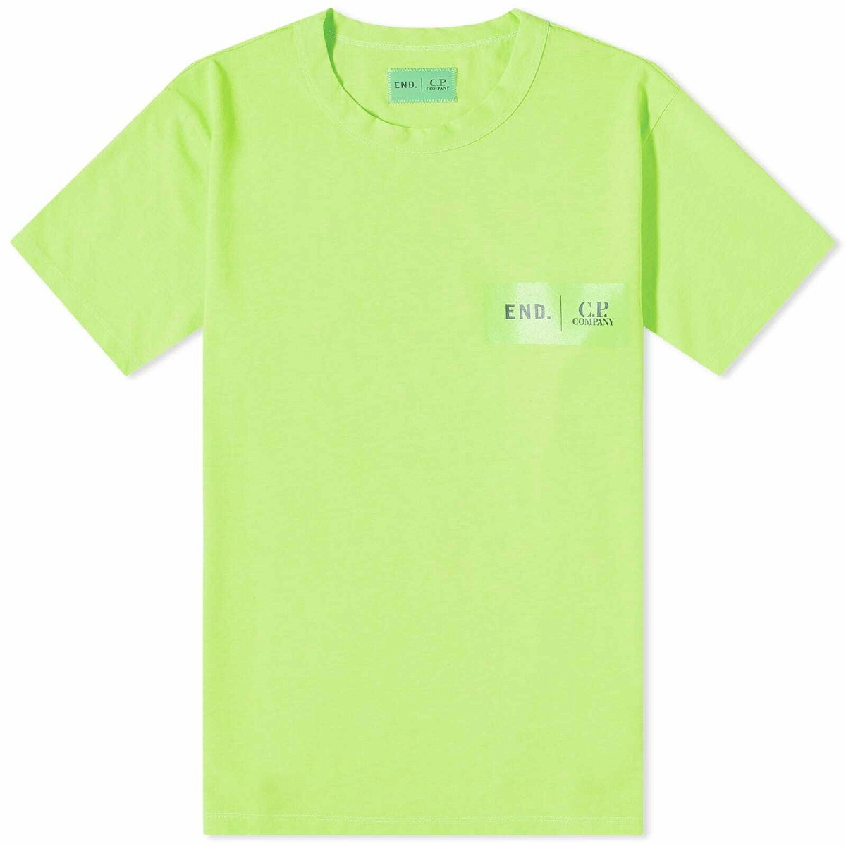 END. x C.P. Company ‘Adapt’ Plated Fluo Jersey T-shirt in Green C.P. Company