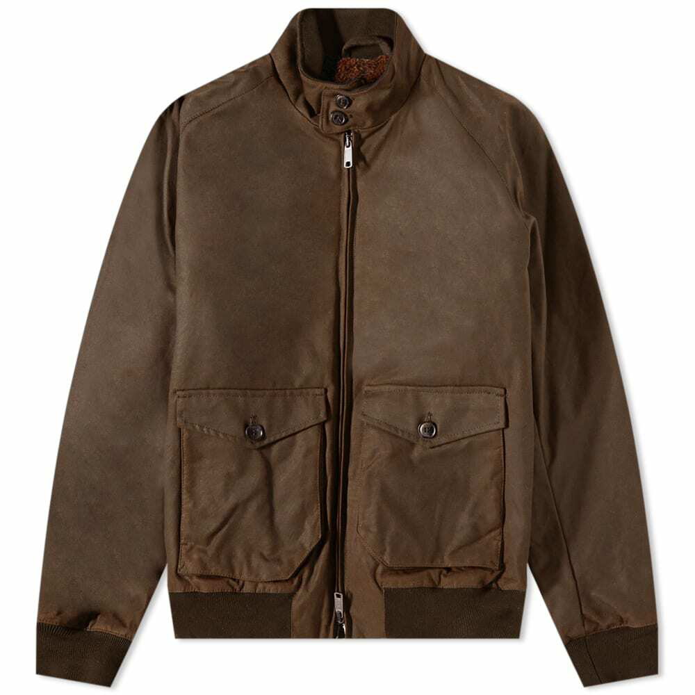 Baracuta Men's G9 Waxed Harrington Jacket in Deep Moss Baracuta