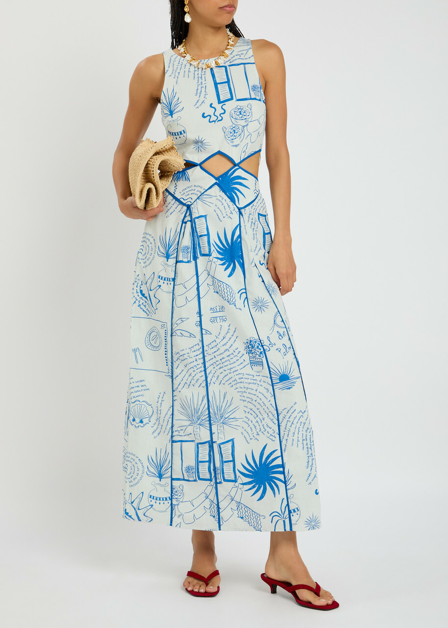 Never Fully Dressed Palma Elma Cotton-blend Midi Dress Cream