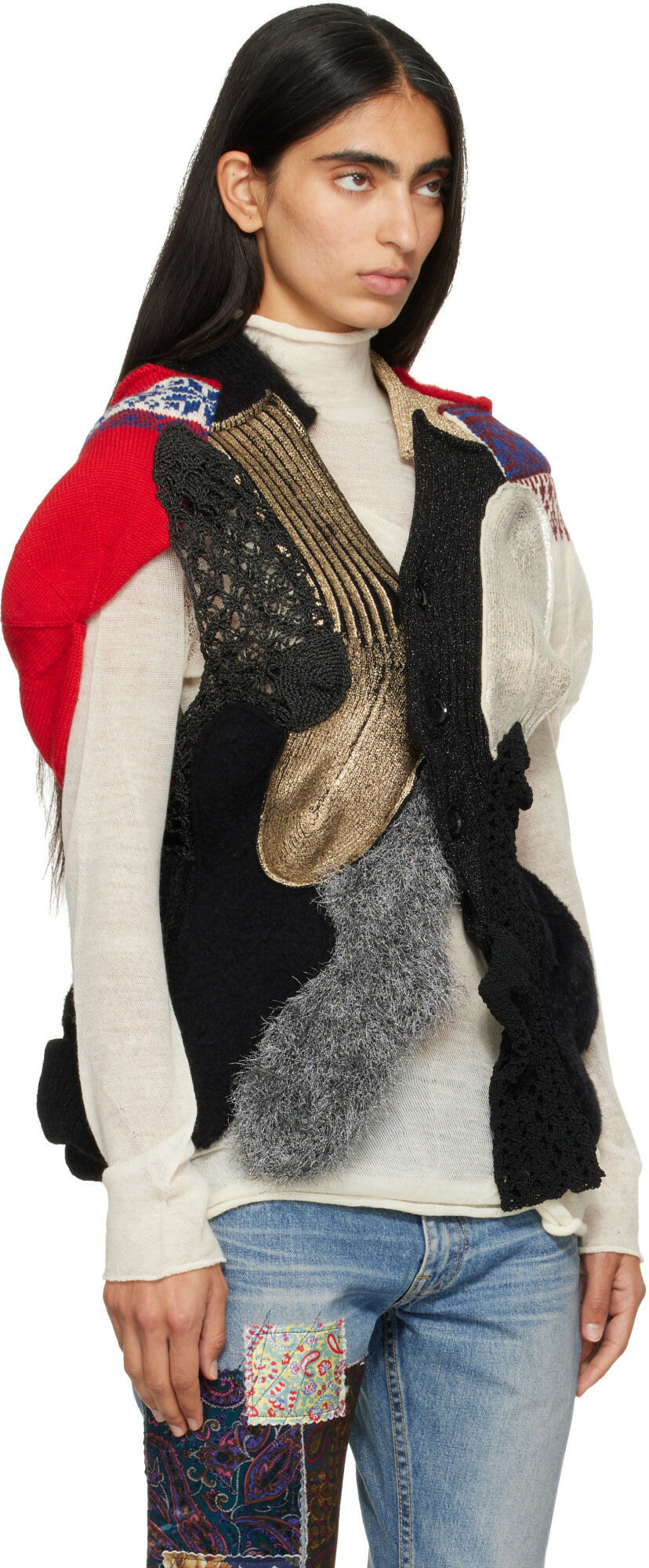 Junya Watanabe Multicolor Patchwork Cardigan