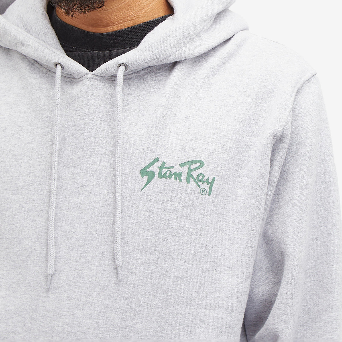 Stan Ray Men's OG Logo Hoodie in Grey Marl/Green