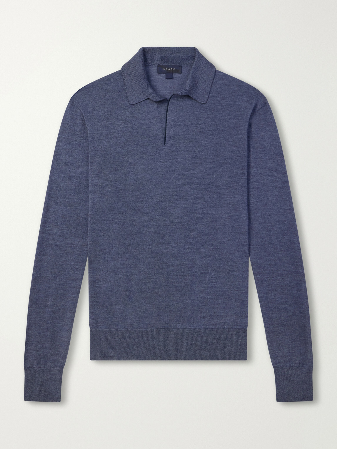 SEASE - Lasca Virgin Wool Polo Sweater - Blue