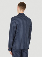 Pin Stripe Single Breasted Blazer in Blue