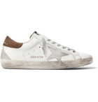 Golden Goose - Superstar Distressed Leather and Suede Sneakers - White