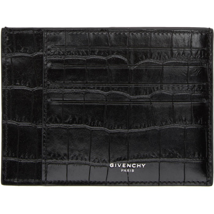 Photo: Givenchy Black Croc-Embossed Card Holder