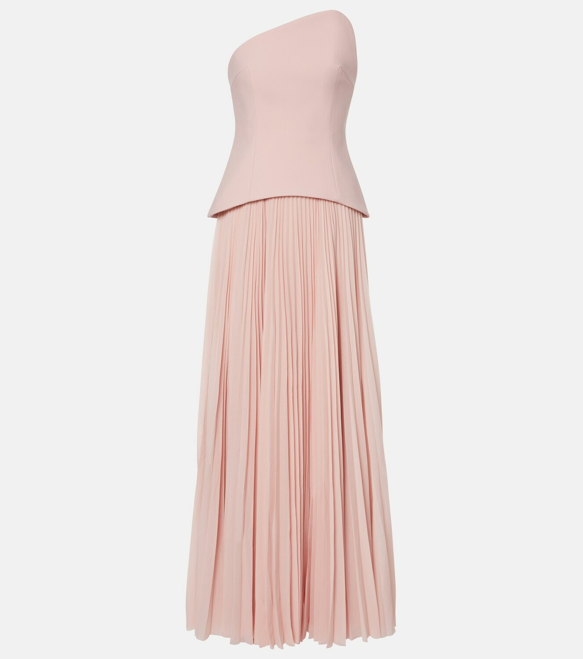 Solace London Britt pleated strapless gown
