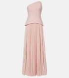 Solace London Britt pleated strapless gown