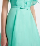 Leo Lin Elsie tie-neck linen and silk maxi dress