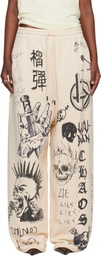 LU'U DAN Off-White Raw-Cut Bontan Sweatpants