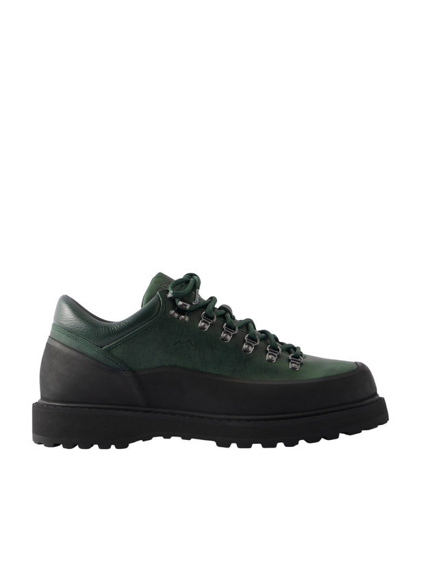 Photo: Diemme - Cornaro Gomma Rubber-Trimmed Waxed-Leather Hiking Boots - Green