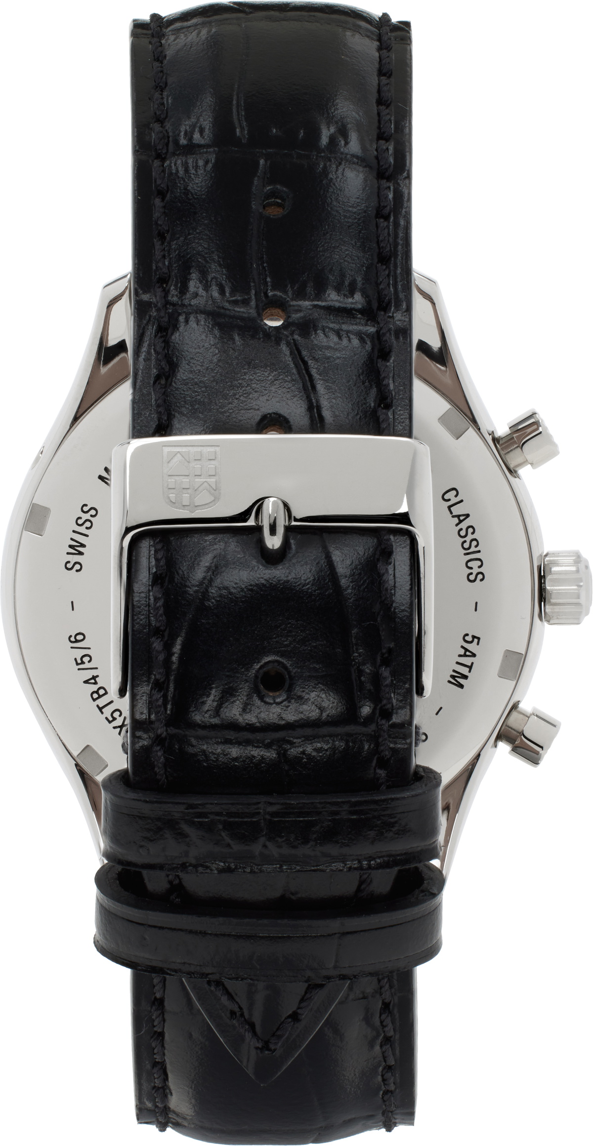 Frédérique Constant Silver & Black Classics Quartz Chronograph Triple Calendar Watch