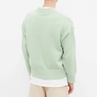 AMI Men's Large A Heart Cardigan in Aq&Wht