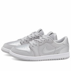 Air Jordan 1 Retro Low OG TD Sneakers in Neutral Grey/Mtlc Silver/White