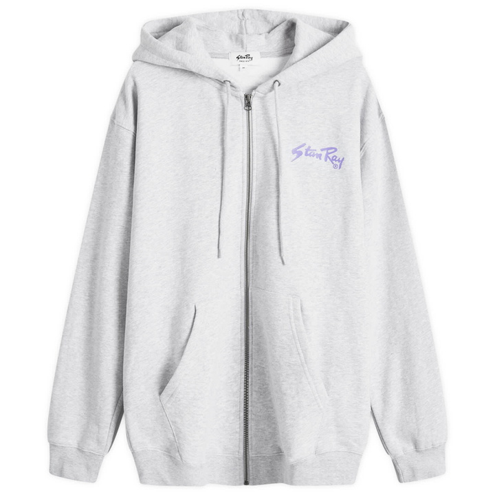 Photo: Stan Ray Men's OG Logo Zip Hoodie in Grey Marl/Navy
