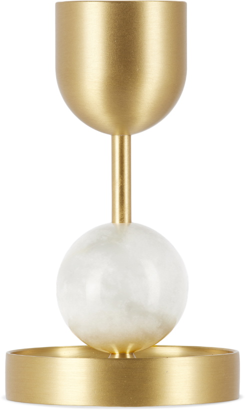 Photo: BLACK BLAZE Gold & White Fountain Candle Holder
