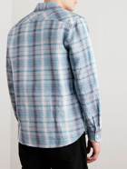 Mr P. - Checked Linen Shirt - Blue
