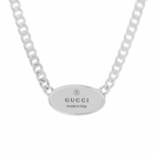 Gucci Men's Oval Tag Necklace in Silver 